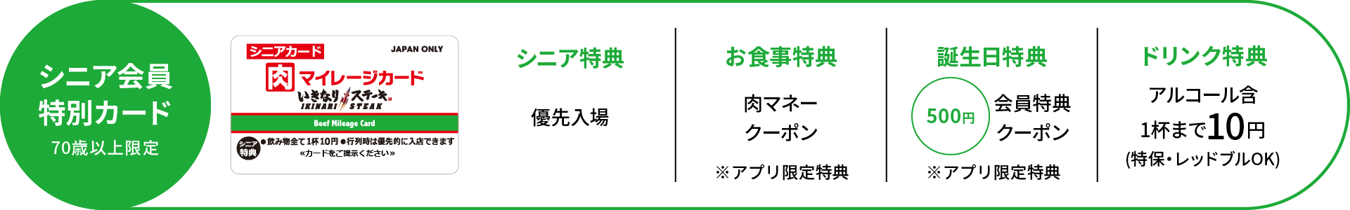 シニア会員特別カード