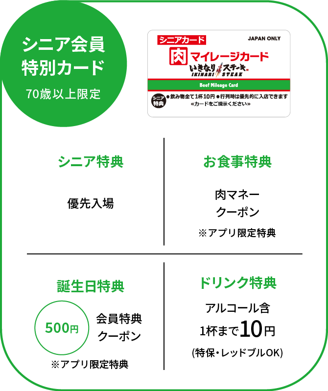 シニア会員特別カード